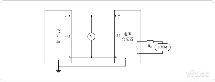 電流輸出型電壓變送器電壓校準接線圖 電流輸出型電壓變送器電壓校準接線圖